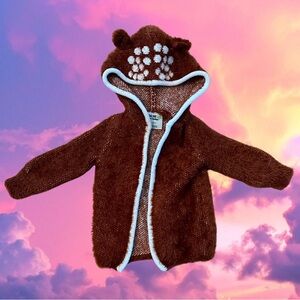 Genuine Kids Osh Kosh Fuzzy Deer Open Sweater Size 18M